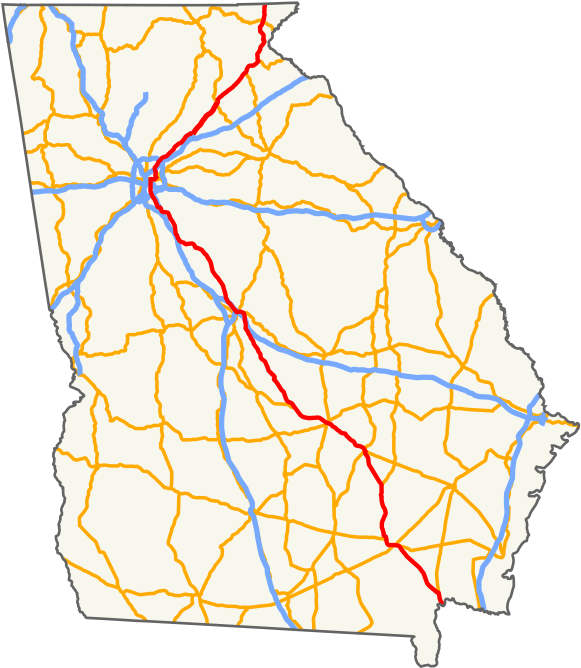Map Of Georgia And Florida Inspirational U S Route - Georgia Clipart (1200x706), Png Download