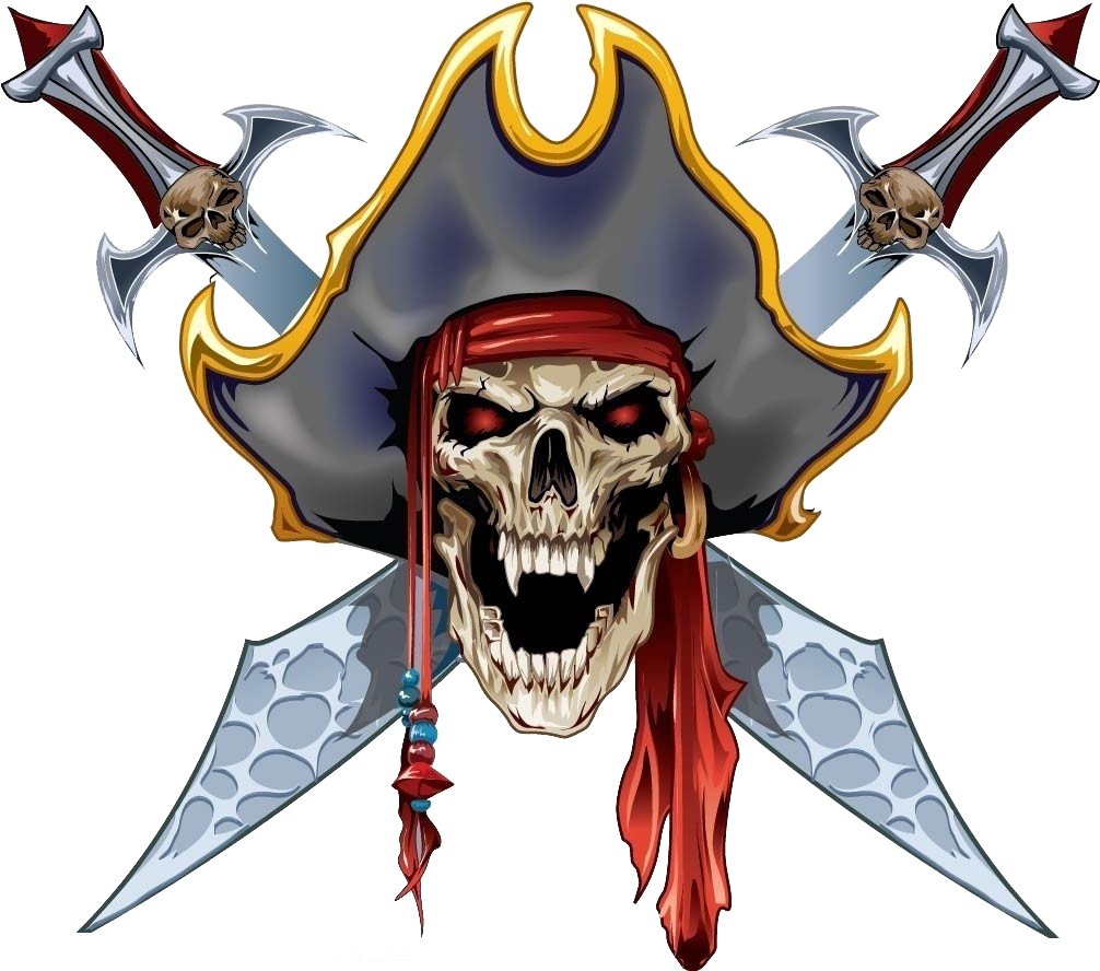 Tattoo Material Skull Piracy Flash Paper Pirate Clipart - Pirate Skull Transparent Background - Png Download (1006x888), Png Download