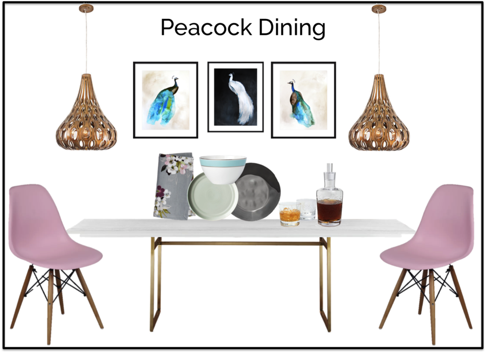 Design Board Peacock Dining - Chair Clipart (1000x727), Png Download