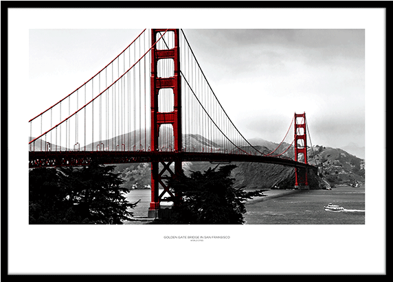 Golden Gate Bridge In San Fransisco-0 - Golden Gate Bridge Fates Clipart (571x800), Png Download