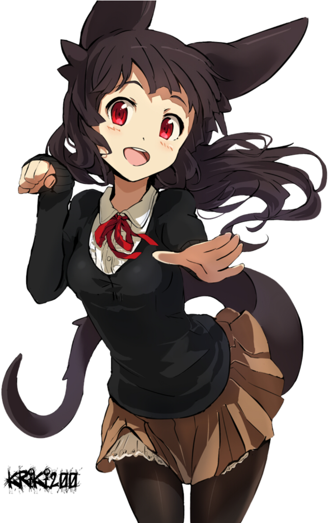 Cat Girl Anime Render By Kriki200 - Fox Cute Anime Girl Clipart (668x1064), Png Download