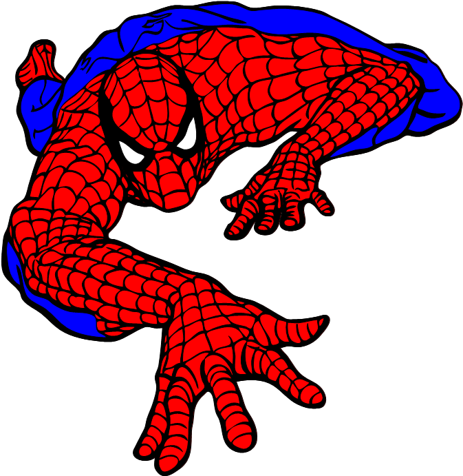 Spiderman, Superhero, Silhouette, Claw, Fictional Character - Spiderman Coloring Pages Clipart (695x719), Png Download