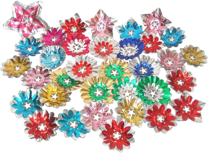 Lot 34 Double Layer Metallic Foil Christmas Light Reflectors - Floral Design Clipart (695x695), Png Download