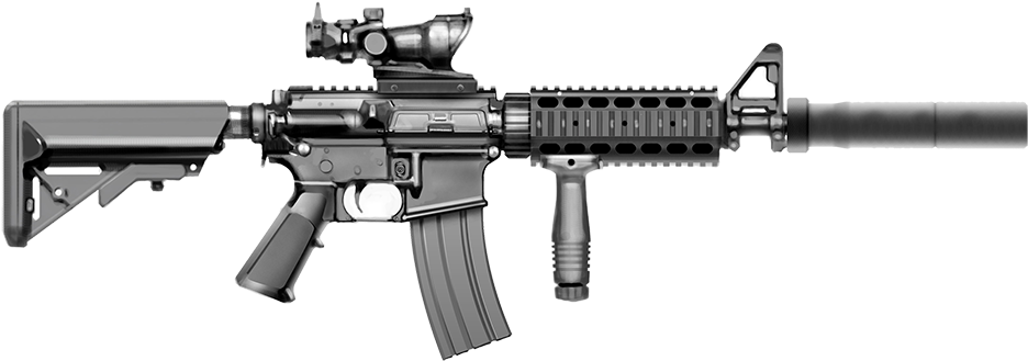 Smith And Wesson M&p 15 With Carry Handle Clipart (1024x431), Png Download