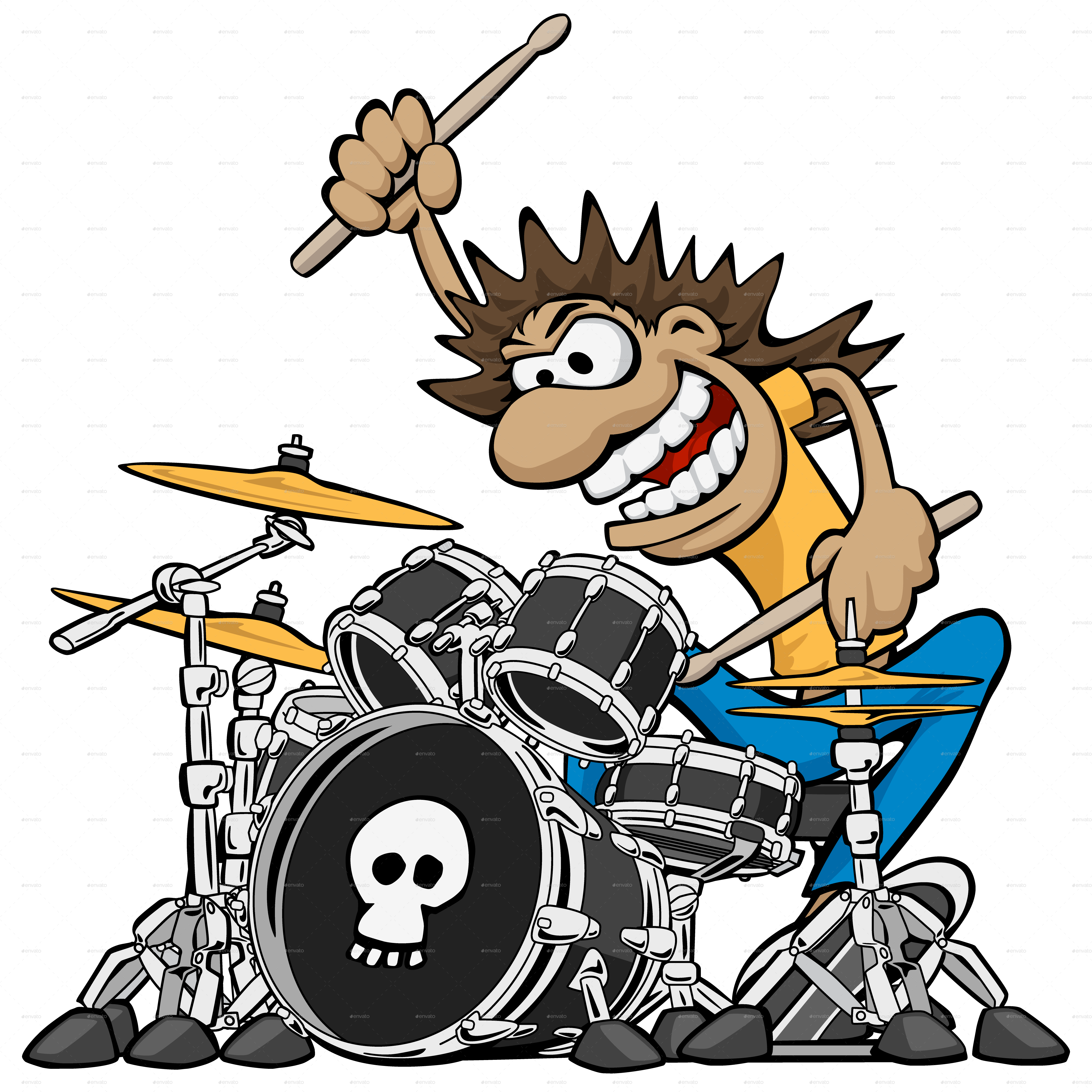 Trend Drum Drum Player Transparent & Png Clipart Free - Drummer Cartoon (5000x5000), Png Download