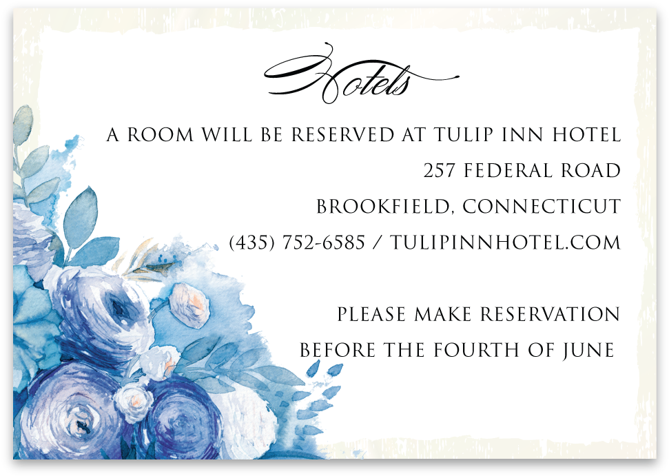 Enclosure Card Blue Watercolor Suite - Rose Clipart (1000x1000), Png Download