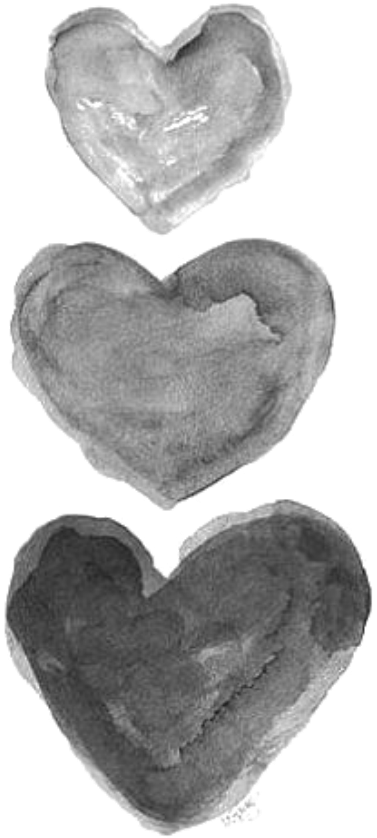#ftestickers #watercolor #hearts #gray #black - Black And Grey Heart Clipart (1024x1280), Png Download