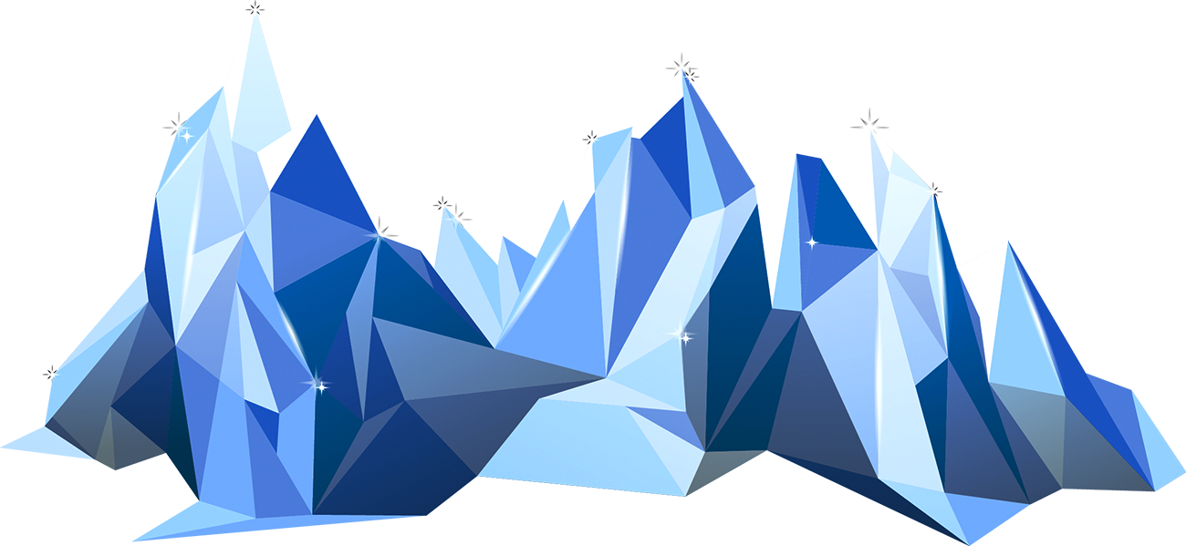 Polygons Drawing Iceberg - Geometric Iceberg Png Clipart (1300x599), Png Download