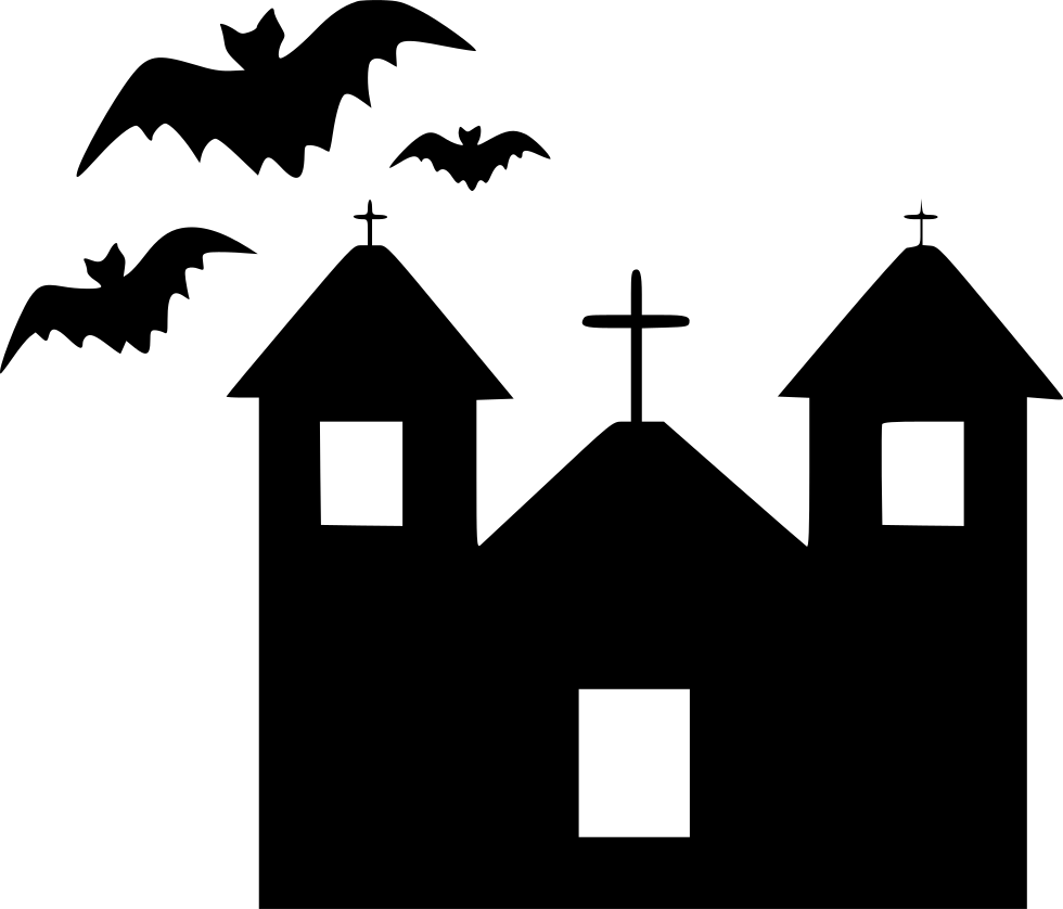 Building Haunted Home House Mansion Scary Spooky Svg - Icon Clipart (980x838), Png Download