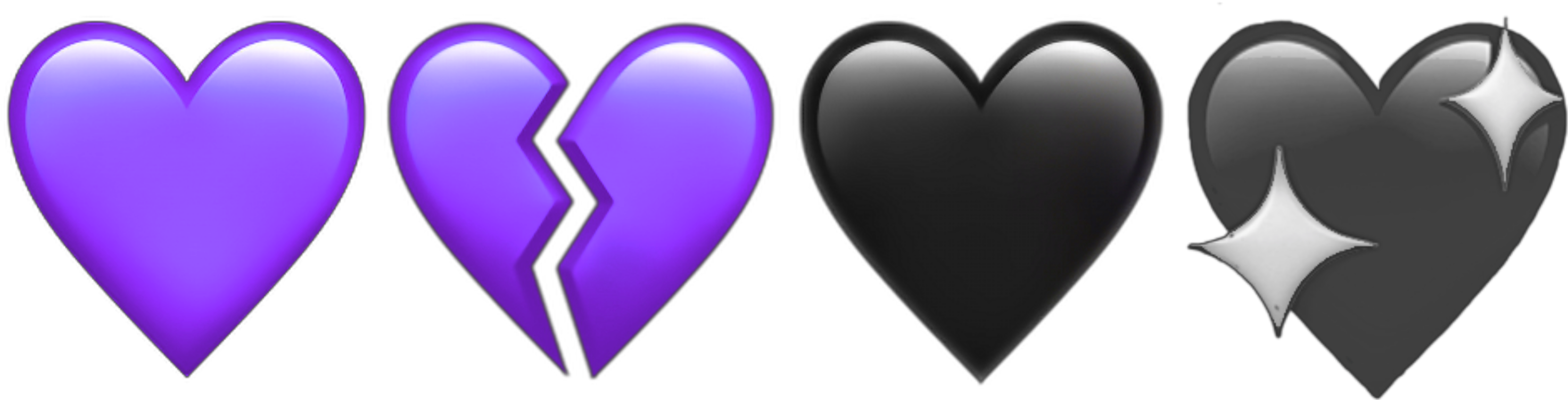 Purple Hearts Heart Broken Heartbroken Aesthetic Aesthetics - Heart Clipart (3464x3464), Png Download
