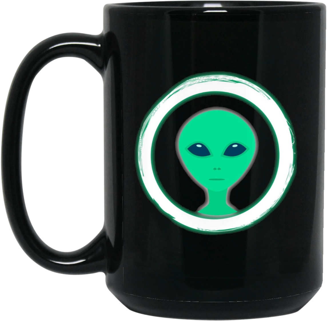 Neon Party Alien Head Theme Party Glow In Dark 15 Oz - Mug Clipart (1155x1155), Png Download