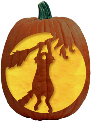 Joy Ride Pumpkin Carving Pattern - Fairy Pumpkin Carving Patterns Clipart (1024x538), Png Download