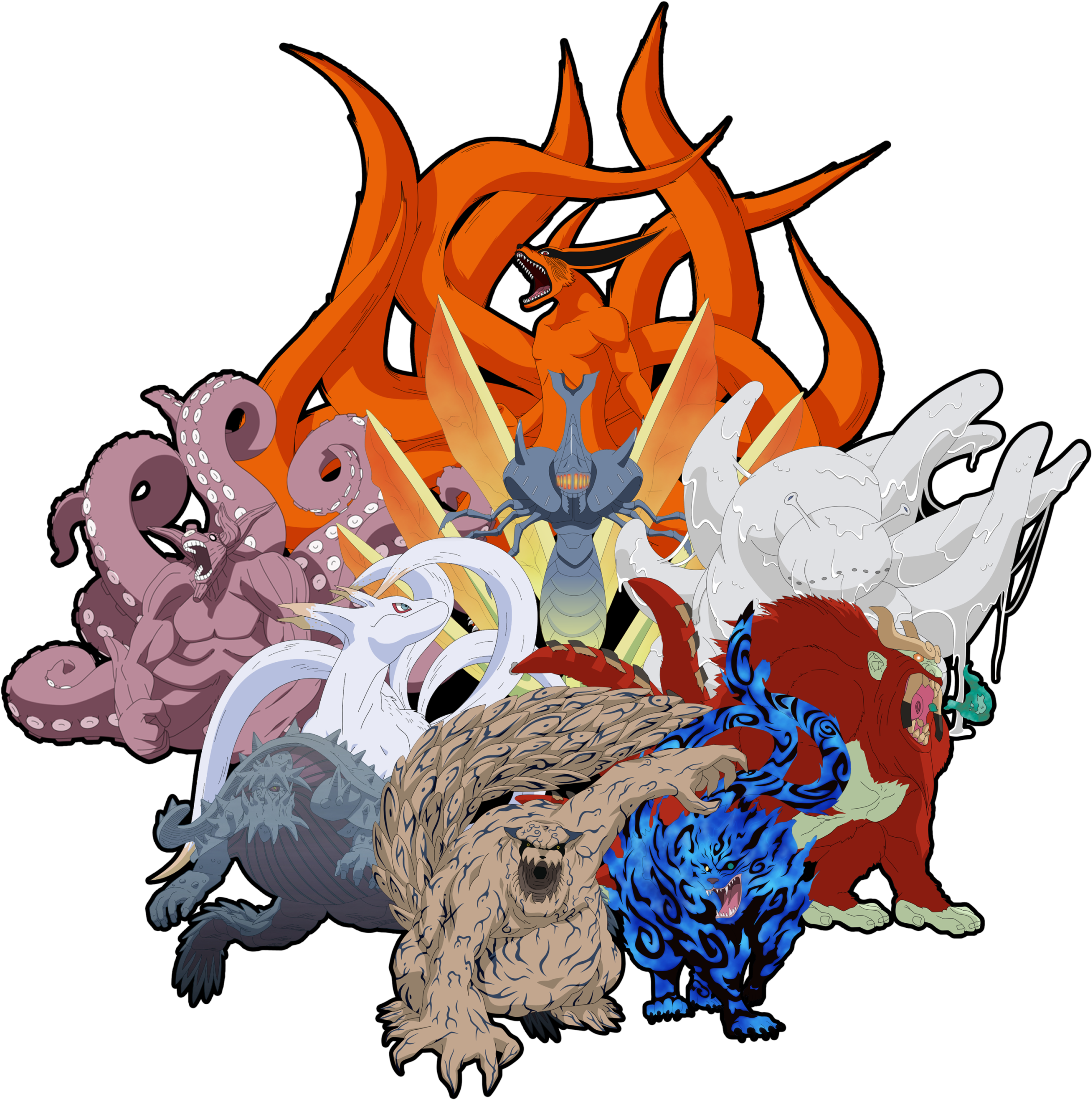 Naruto Tailed Beast Bomb Wallpaper Naruto Shippuden - All Naruto Tailed Beast Clipart (2441x2458), Png Download