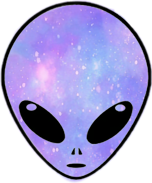 Alien Marciano Marciam Space Tumblr Emoji Oveelays - Cartoon Alien Head Clipart (578x694), Png Download