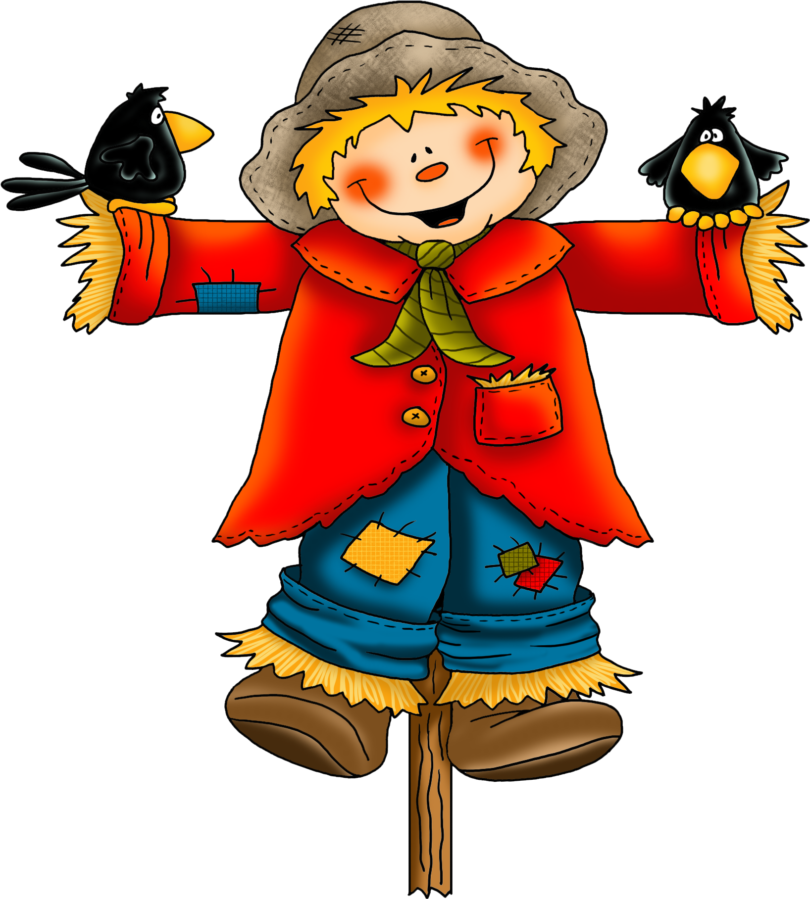 Download Scarecrow Transparent Png - Cute Clip Art Scarecrow (1651x1876), Png Download