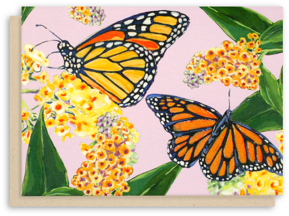 Monarch Butterfly Note Cards With Purple Background - Monarch Butterfly Clipart (619x552), Png Download