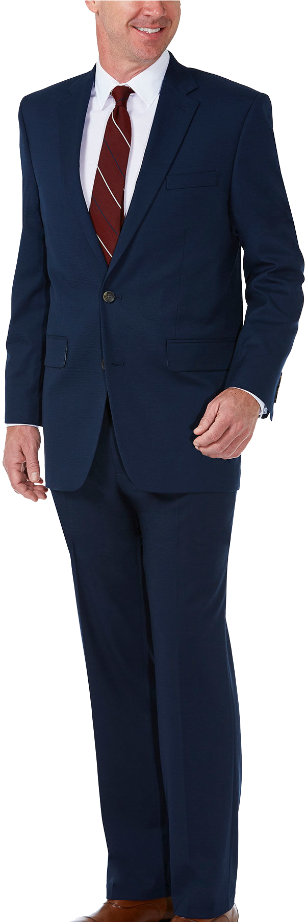 Haggar Premium Classic Fit Blue Suit - Haggar Blue Suit Clipart (728x1802), Png Download