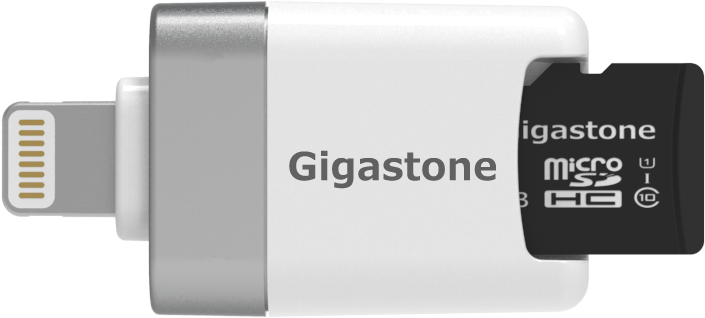 Gigastone Cr8600 Iphone Flash Drive Micro Sd Card Reader - Micro Sd Iphone Reader Clipart (1000x1000), Png Download