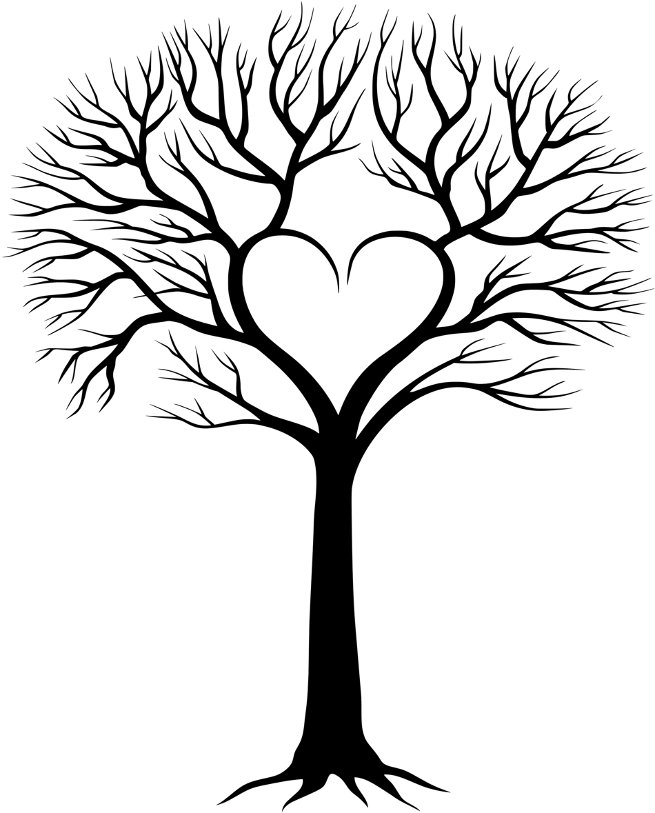 Family Tree With Birds 3 Clipart - Best Family Tree Drawing - Png Download (950x1179), Png Download