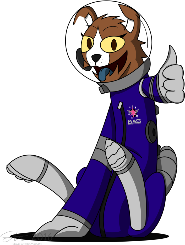 Derpanater, Astronaut, Commission, Cute, Diamond Dog, - Laika Dog Fanart Clipart (706x932), Png Download