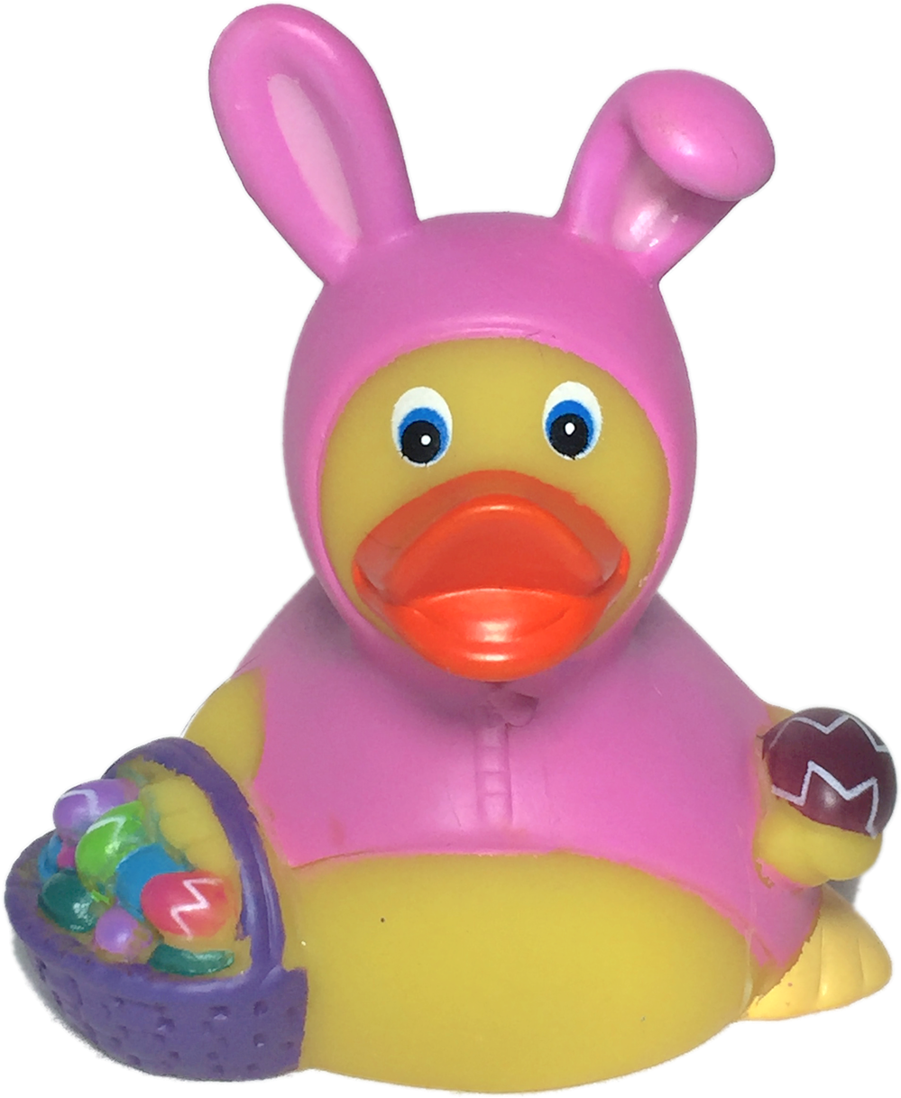 Easter Bunny Pink Rubber Duck - Bath Toy Clipart (1280x1280), Png Download