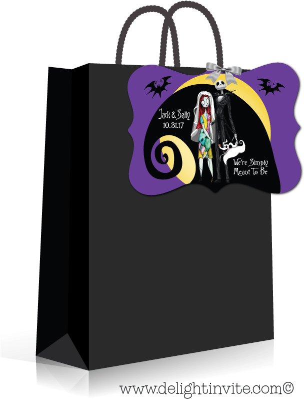 Nightmare Before Christmas Wedding Favor Tags, Expertly - Frozen Thank Bag Tags Clipart (613x822), Png Download