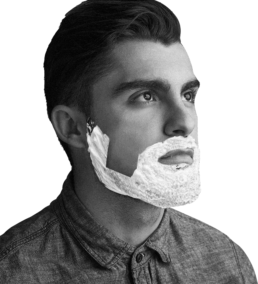 Guy Lathered Shaved - Gentleman Clipart (908x999), Png Download