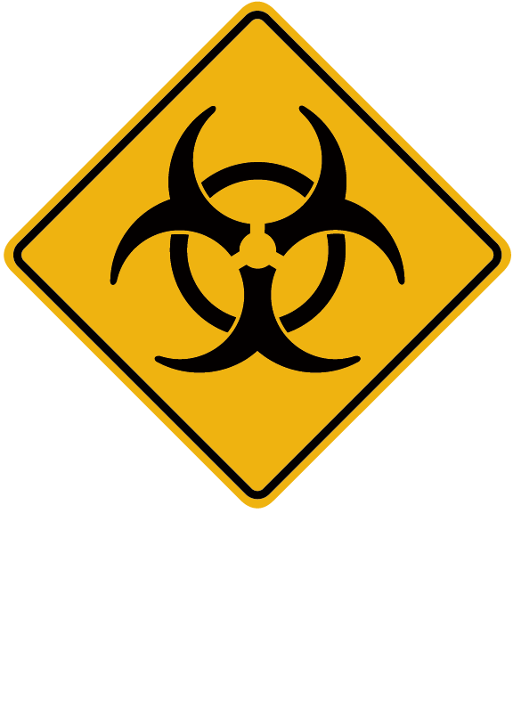 Biohazard Warning Plaque - Caution Infection Clipart (576x814), Png Download