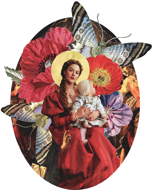 ““ Lucrezia Borgia, Madonna Of The Vatican - Artificial Flower Clipart (500x624), Png Download