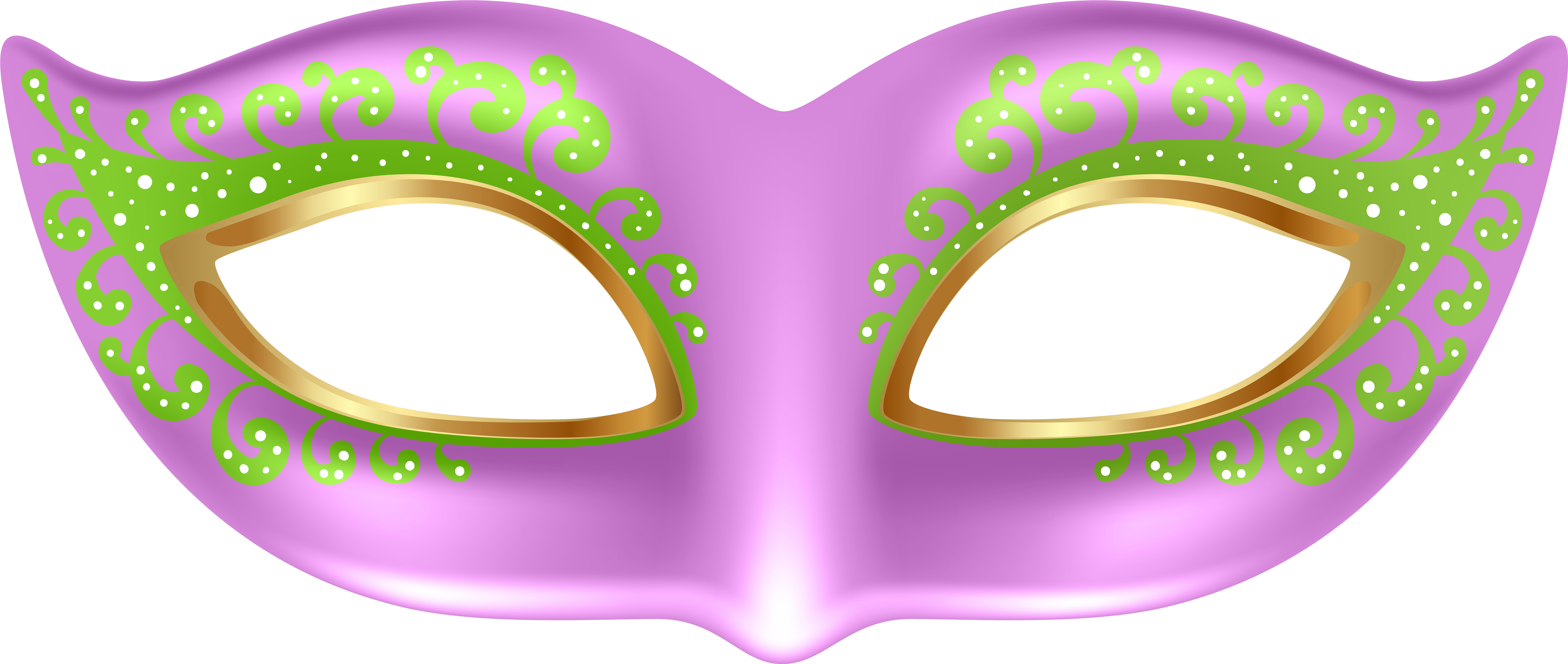 Mask Clipart Pink - Transparent Mardi Gras Png (7873x3335), Png Download