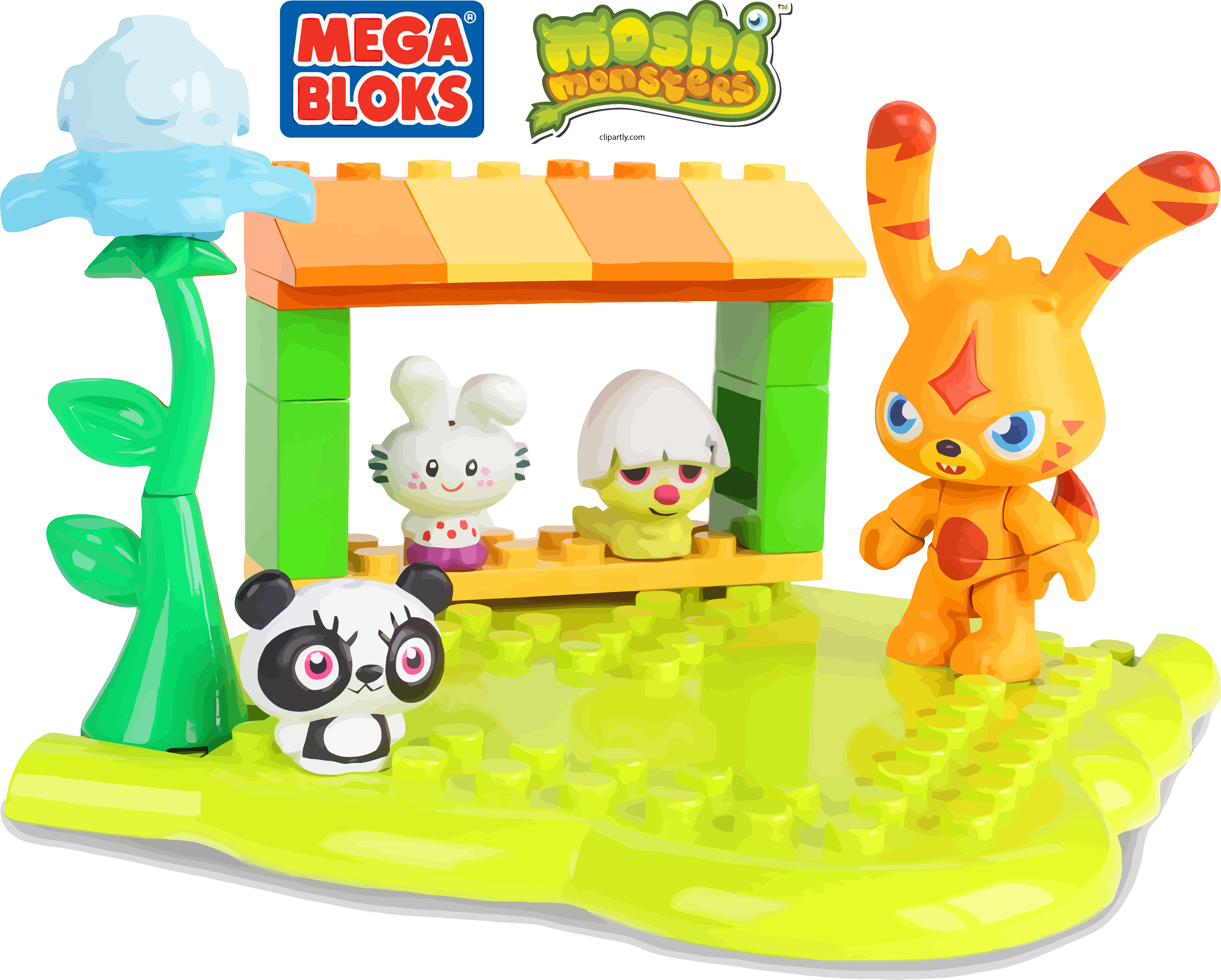 Mega Brands Moshi Monster Toys Clipart Png - Mega Bloks Transparent Png (7170x5753), Png Download