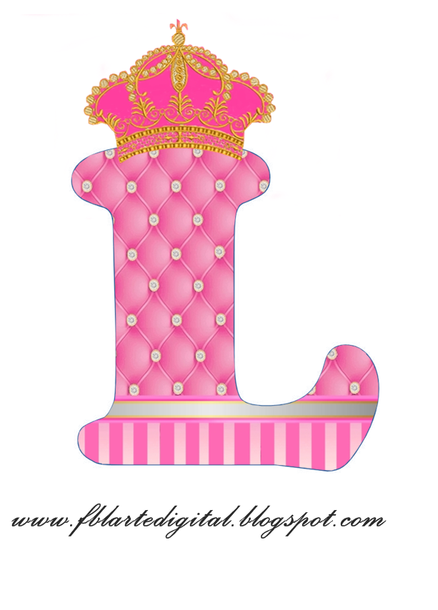 Alfabeto Con Corona Dorada Y Rosa - Letra L De Princesa Clipart (1000x900), Png Download