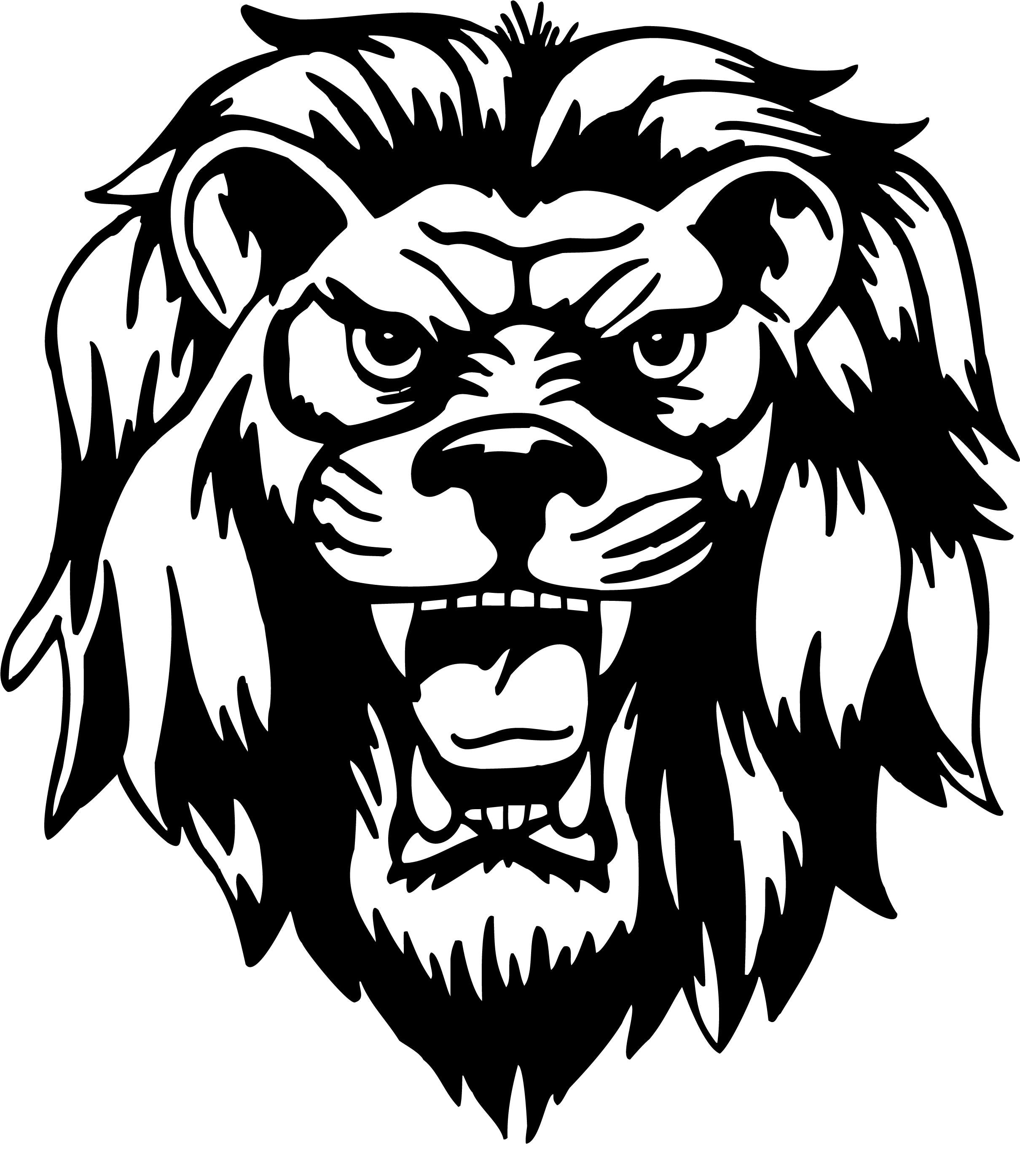 Lion Vector Png - Lion Head Vector Png Clipart (2439x2807), Png Download