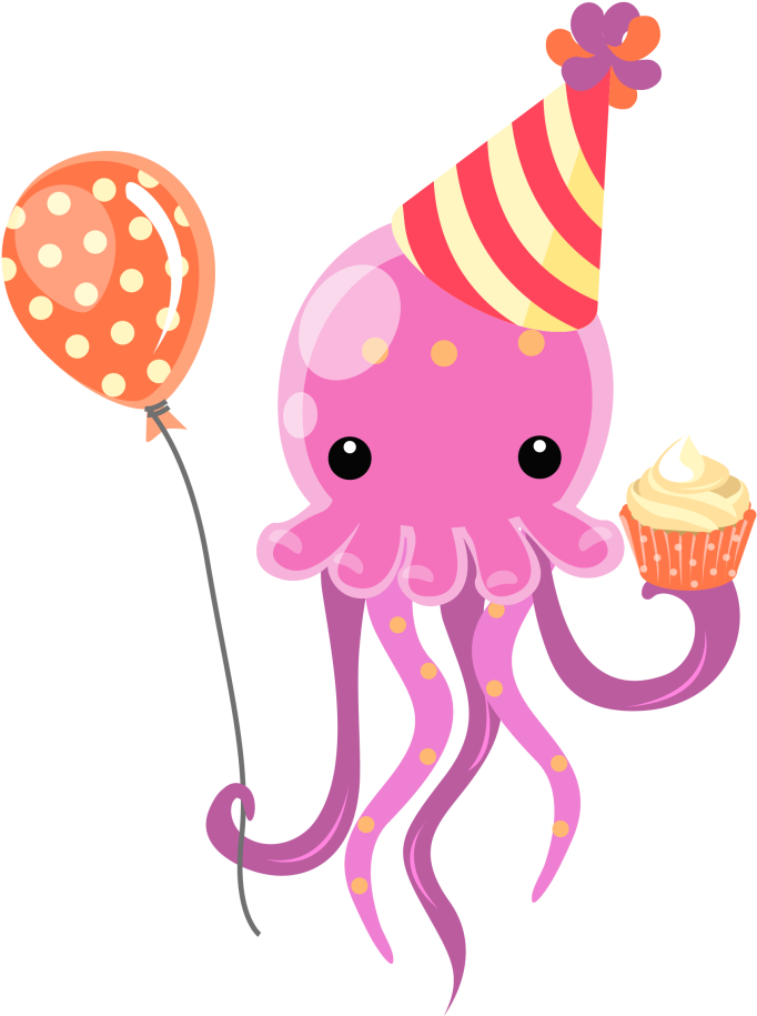 Jellyfish Clipart Happy Jellyfish - Jelly Fish Happy Birthday - Png Download (795x1024), Png Download