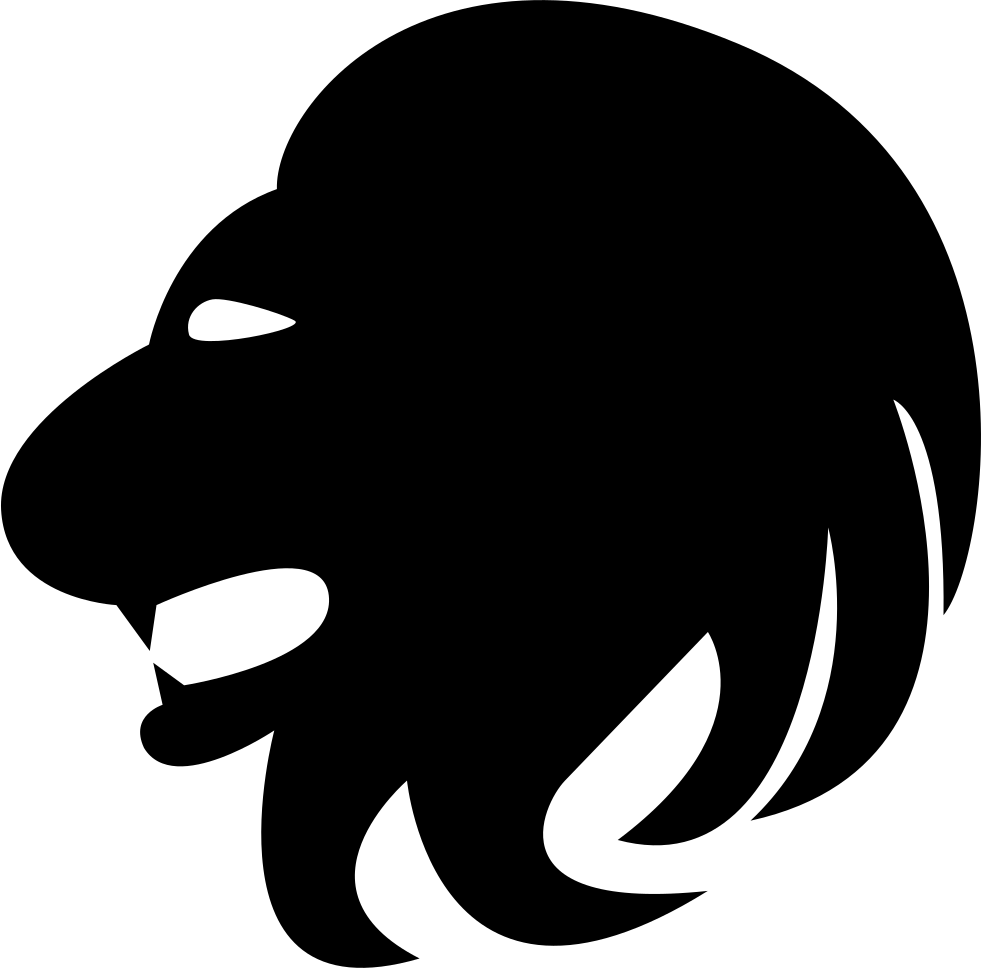 Leo Lion Head Side Comments - Lion Head Side Profile Silhouette Clipart (981x968), Png Download