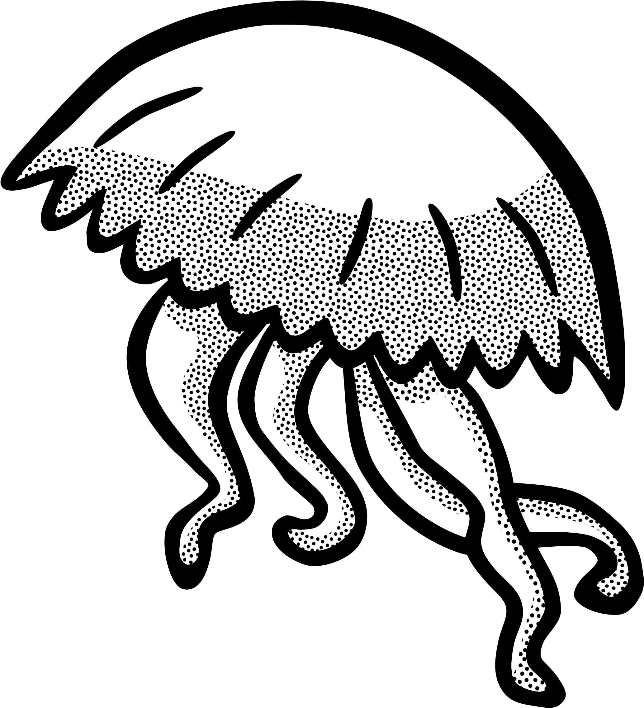 Jpg Transparent Jellyfish Clipart Colourful - Jellyfish Clipart Black And White - Png Download (2323x2400), Png Download
