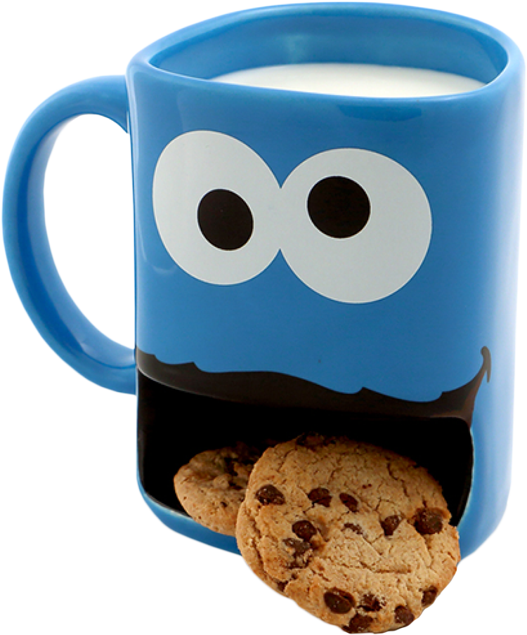 Sesame - Cookie Monster Dunk Mug Clipart (750x904), Png Download