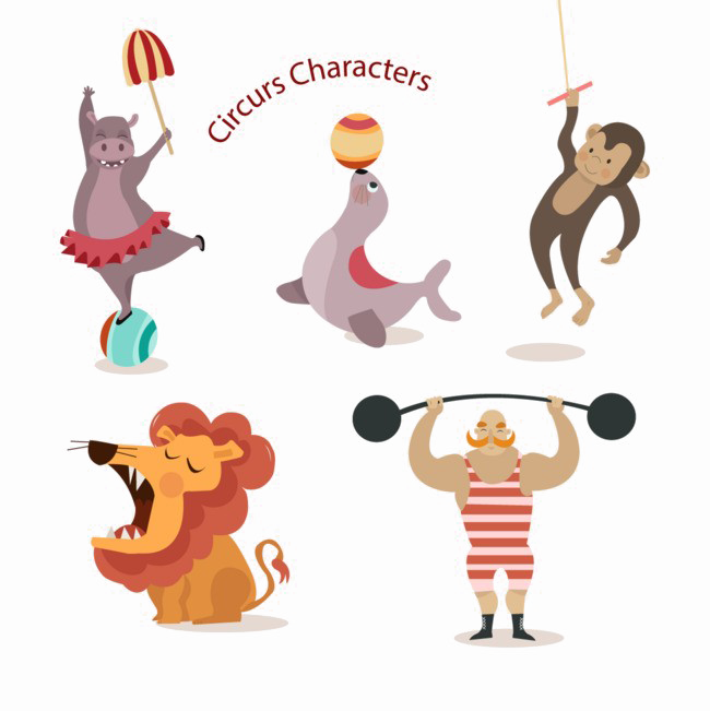 Circus Animals Png Photo Circus Character Vector Clipart Large Size Png Image Pikpng