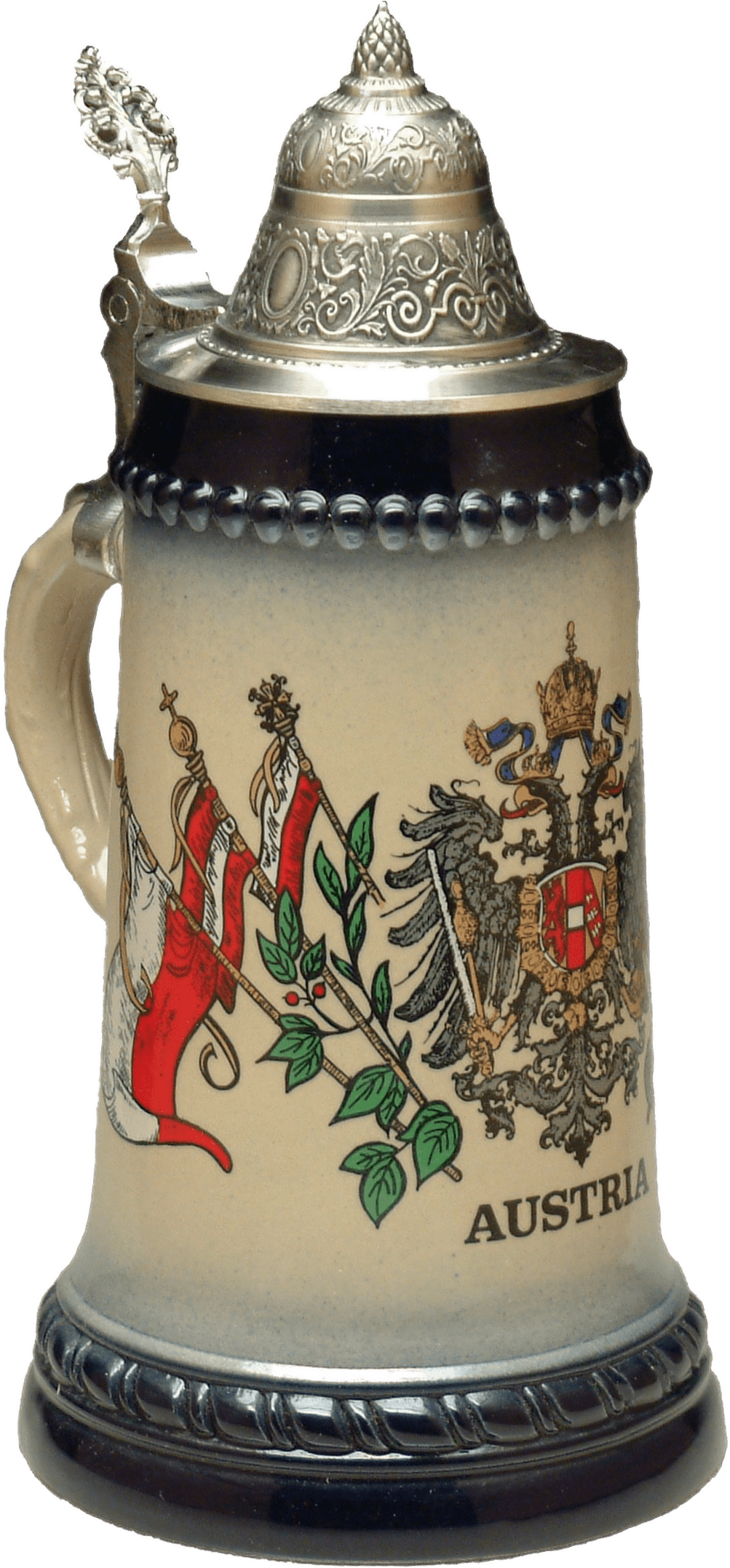 Beer Mug Austrian Symbols - Porcelain Clipart (1054x2154), Png Download