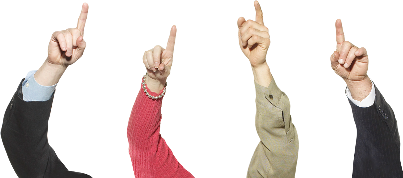 Fingers Transparent - Hands Pointing Up Png Clipart (1414x624), Png Download