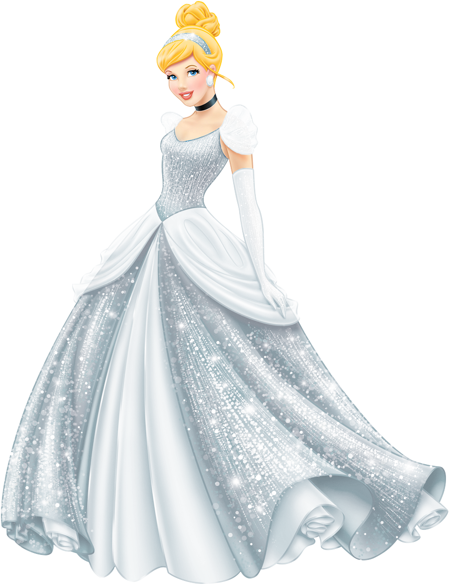 Disney Princess In White Dress Clipart (962x1226), Png Download