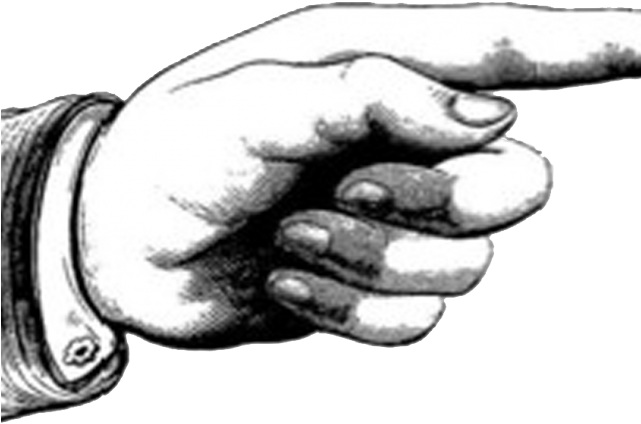 Pointing Finger Cliparts - Finger Pointing Black And White Png Transparent Png (640x480), Png Download