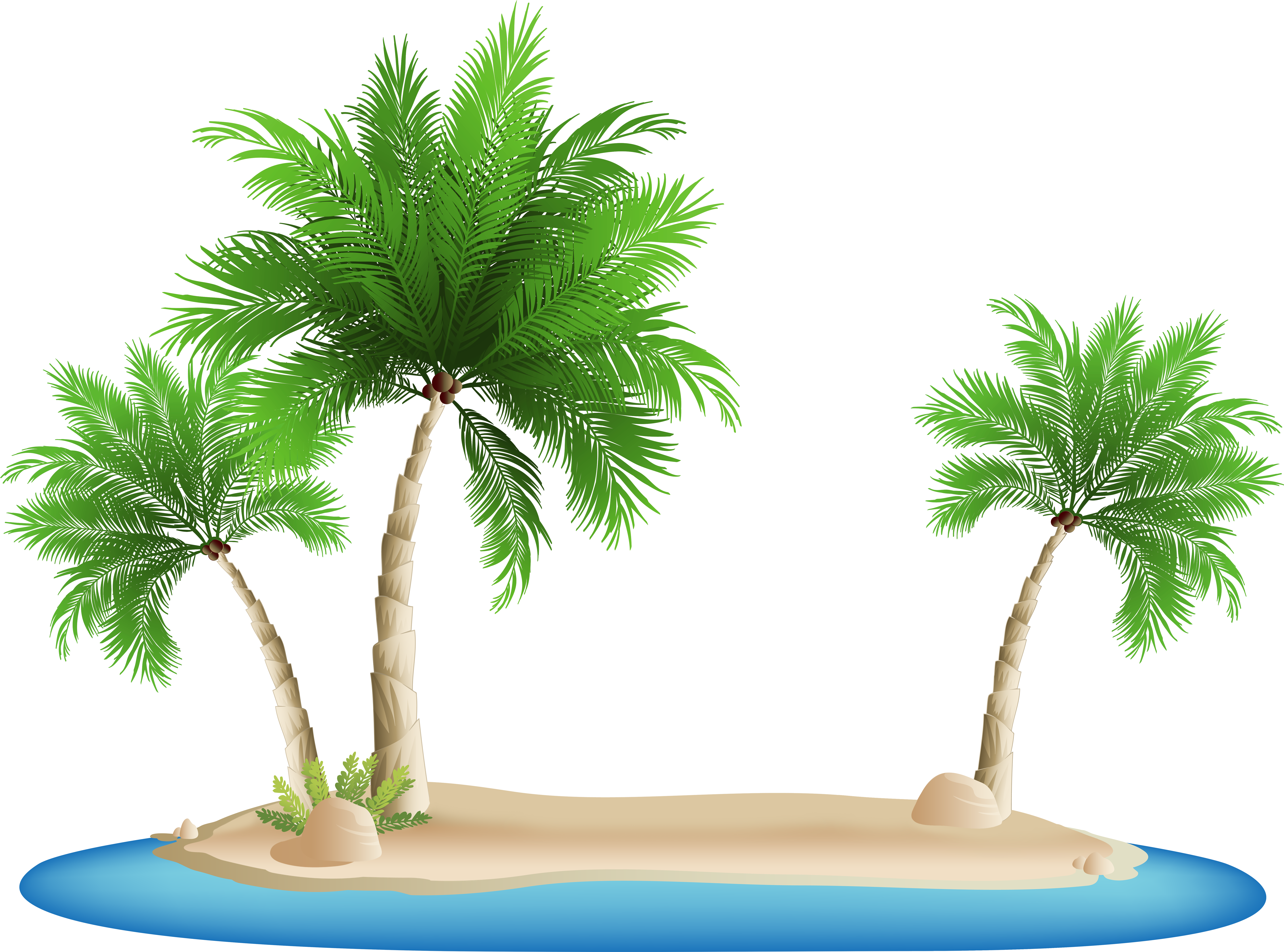 Clip Royalty Free Library Palm Tree Island Clipart - Palm Tree Island Png Transparent Png (7500x5562), Png Download