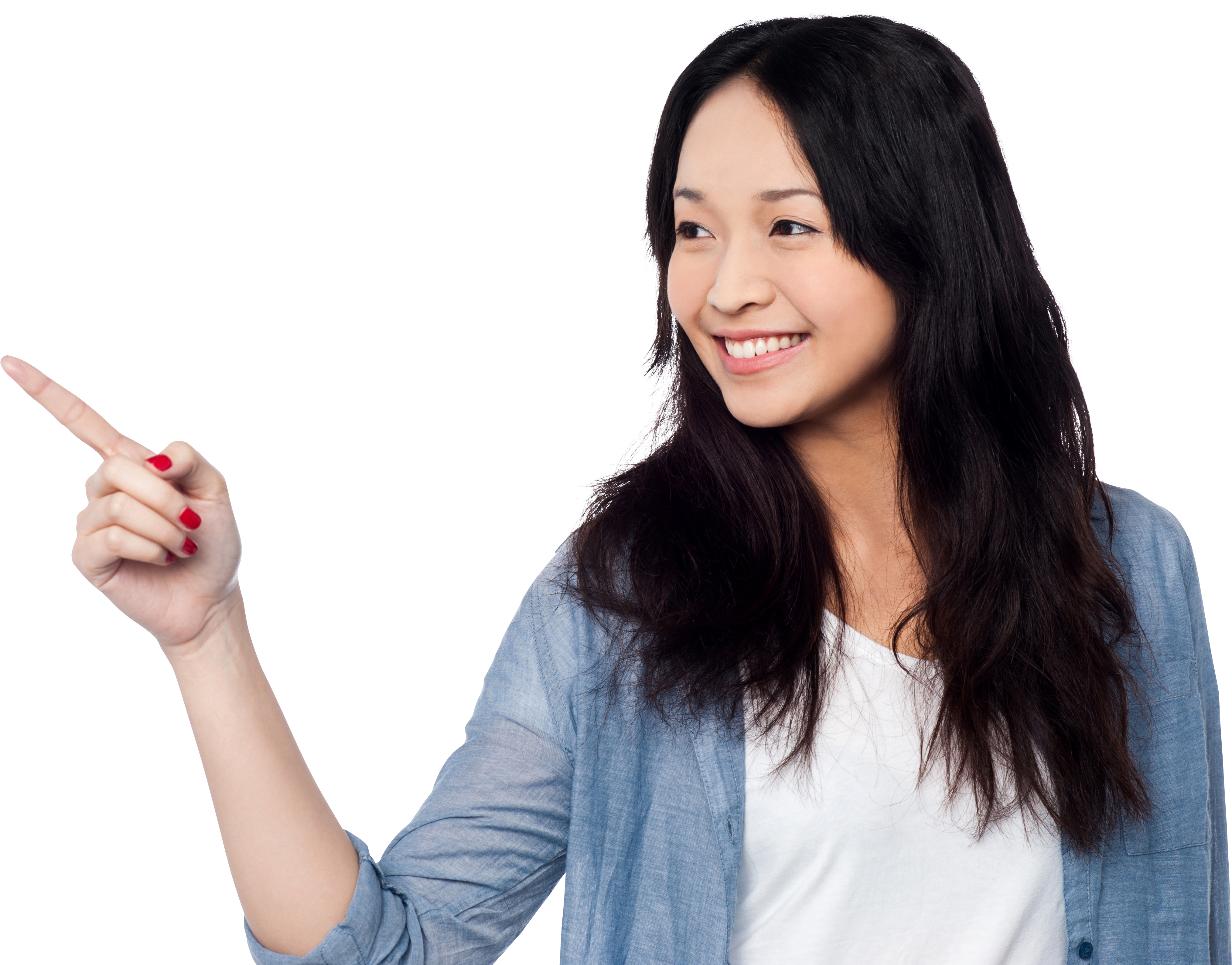 Women Pointing Left Png Image Clipart (4809x3200), Png Download
