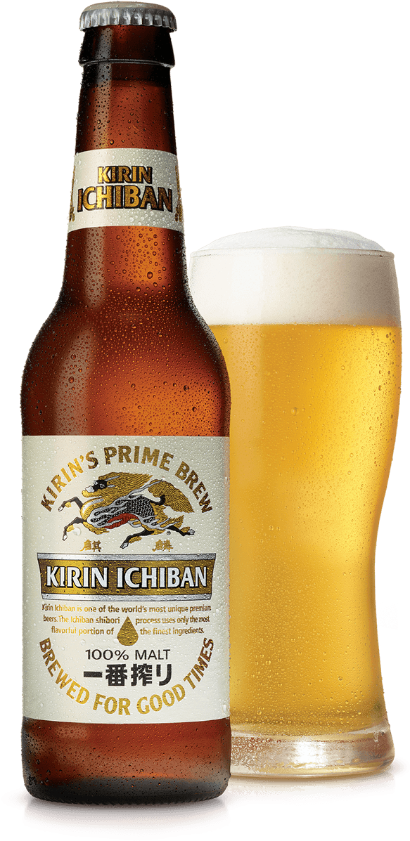 Kirin Bottle Glass - Kirin Ichiban Clipart (592x1200), Png Download