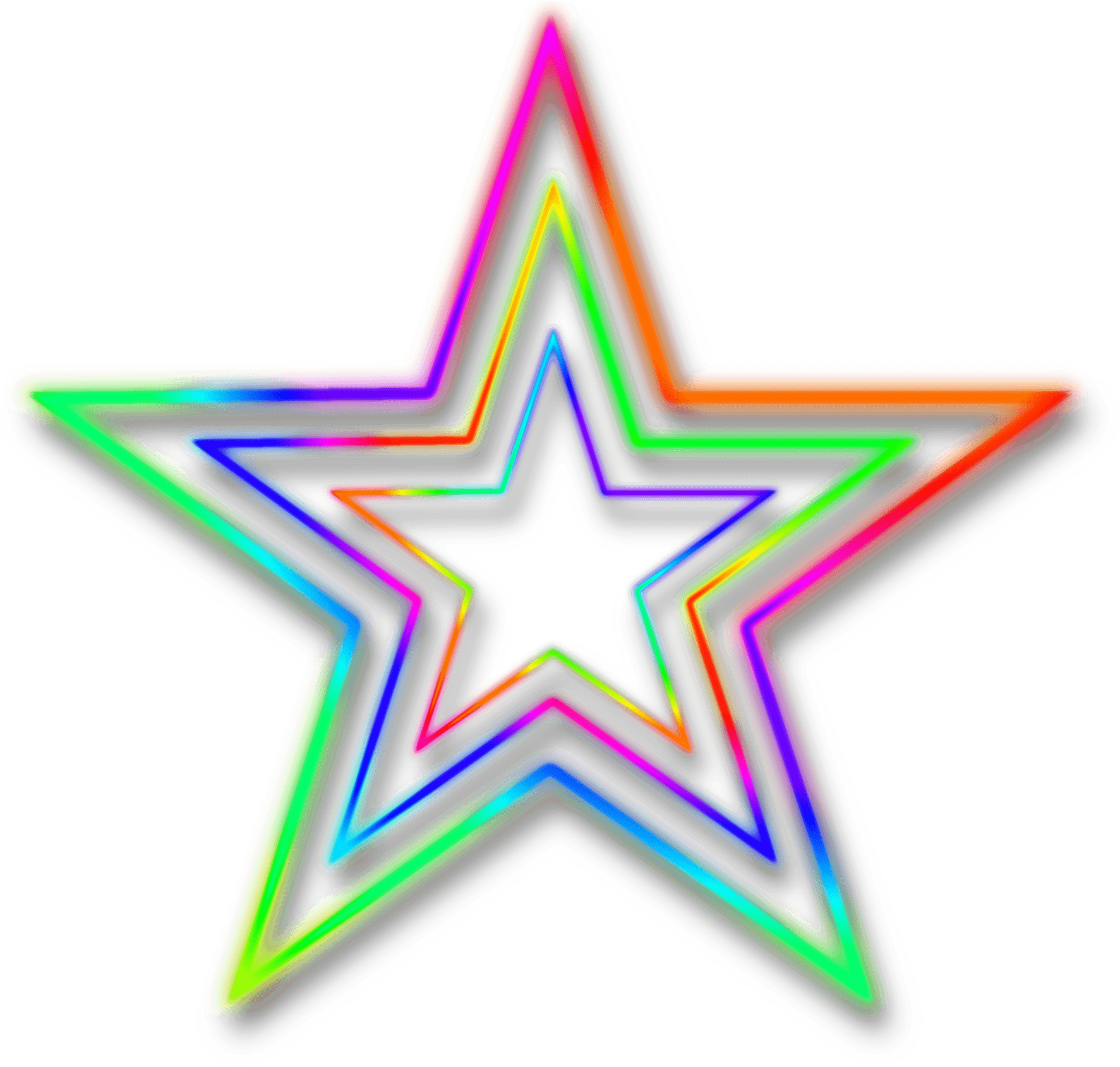 Neon - Neon Star No Background Clipart (1858x1752), Png Download