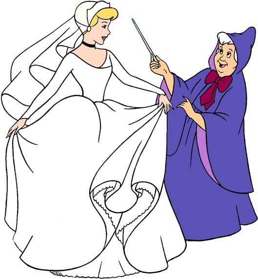 Cinderella - Cinderella And Fairy Godmother Png Clipart (550x584), Png Download