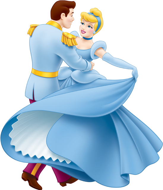 Cinderella Is Every Little Girls Favorite Princess - Disney Princess Cinderella And Prince Clipart (566x660), Png Download