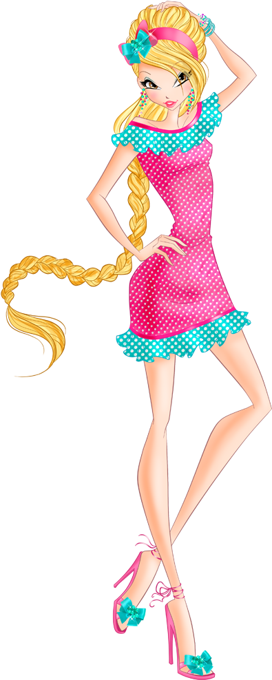 World Of Winx Chef Chic Stella Strawberry Outfit Png - World Of Winx Stella Outfits Clipart (1000x1000), Png Download