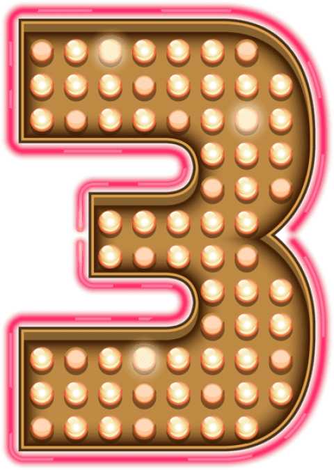 Free Png Download Number Three Neon Lights Transparent - Neon Png Clipart (480x675), Png Download